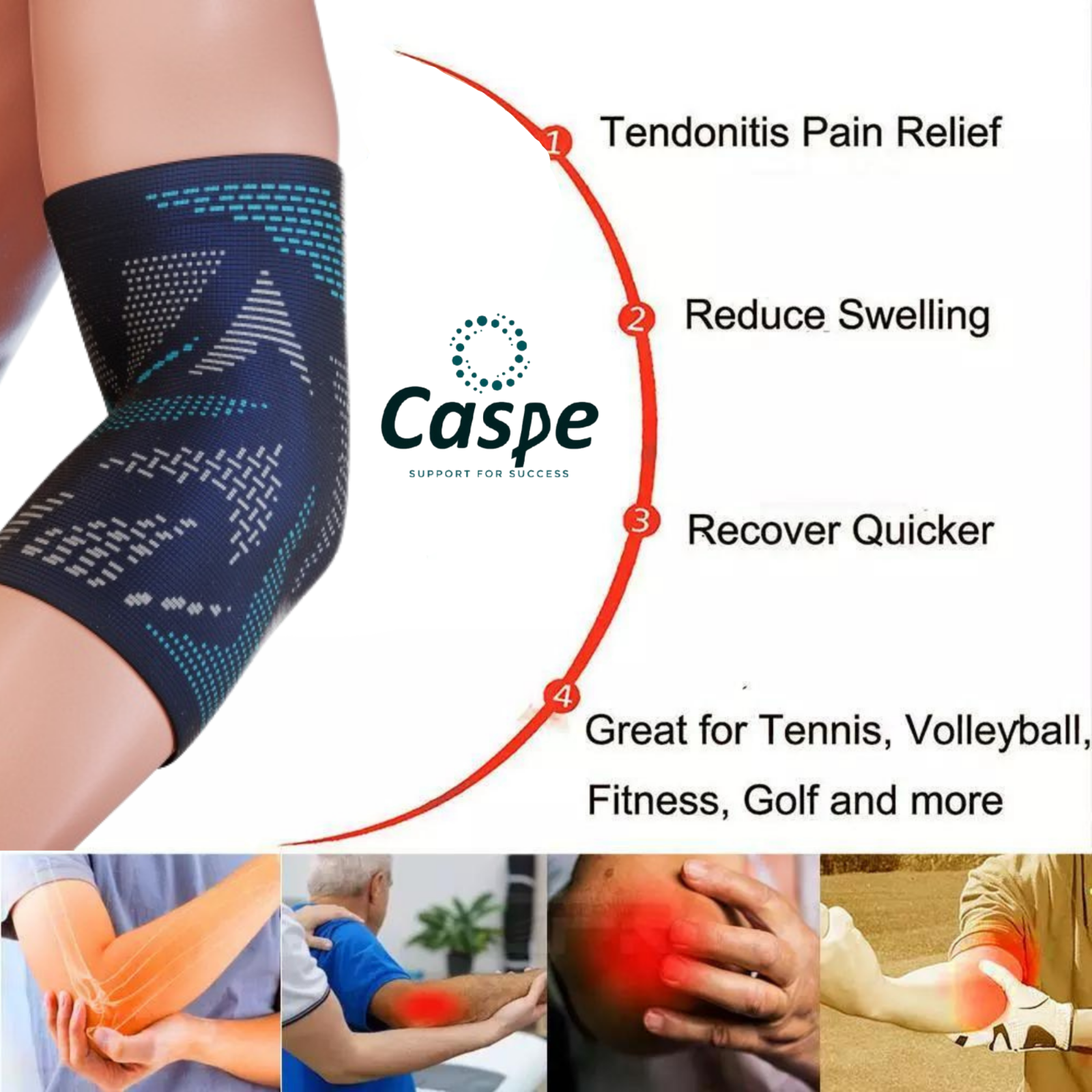 2 Pcs Elbow Brace Compression Support Sleeve Fit Arthritis Tendonitis Joint Pain