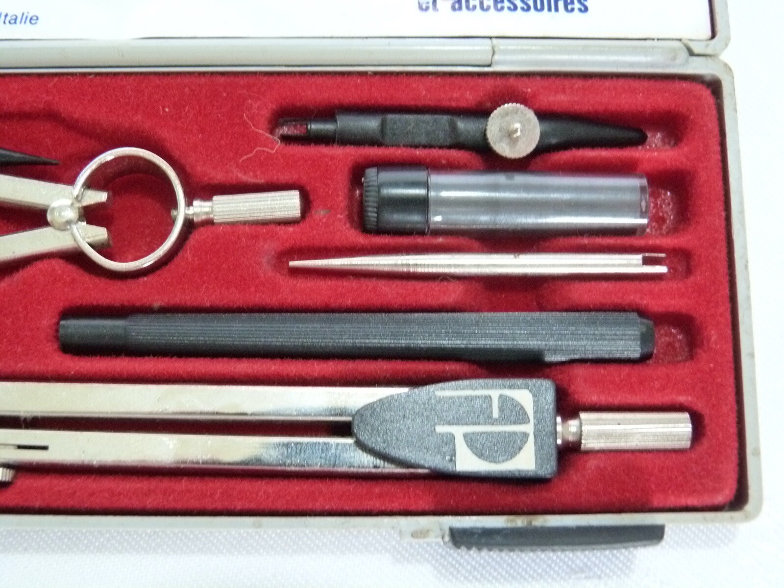 Vintage  5 piece Technical Drawing Draughtsman Set Made in Italy