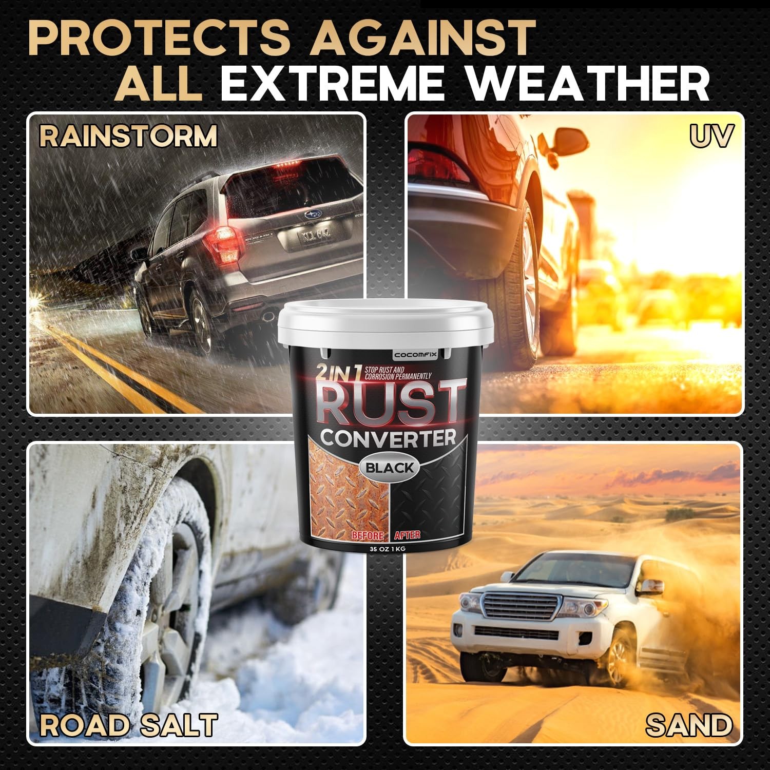2 in 1 Ultra Rust Converter, 35 oz Car Heat-Stable Rust Conversion Paint With...