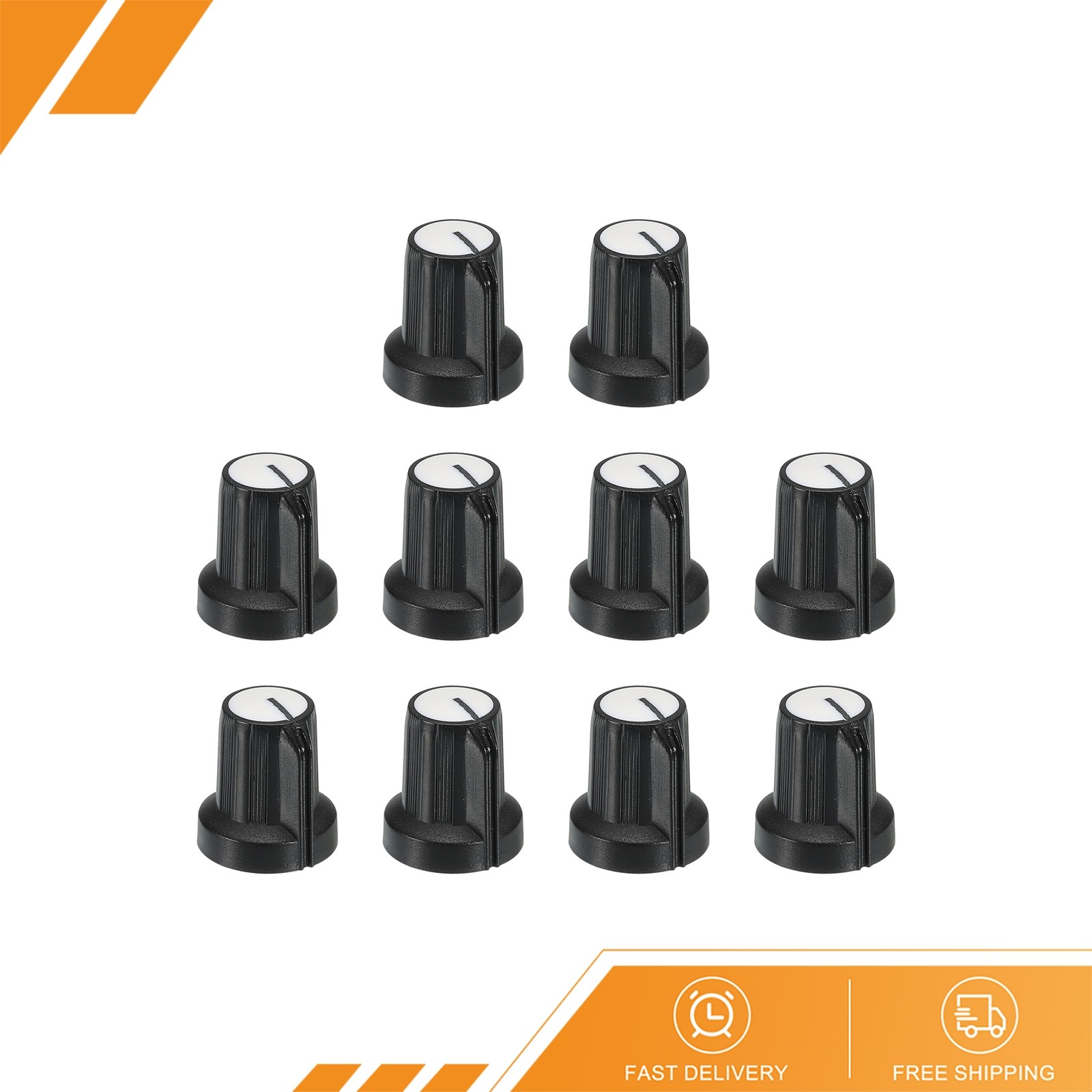 20 x Potentiometer Control Knob ABS Guitar Knob 180 Degrees, Black White