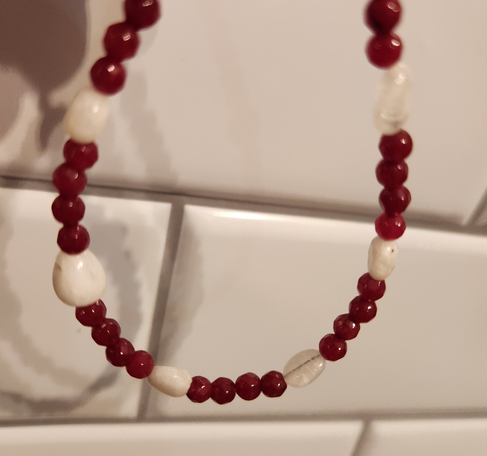 Handmade Artisan Ruby Red Gemstone And Genuine Moonstone Bracelets. #277 #296