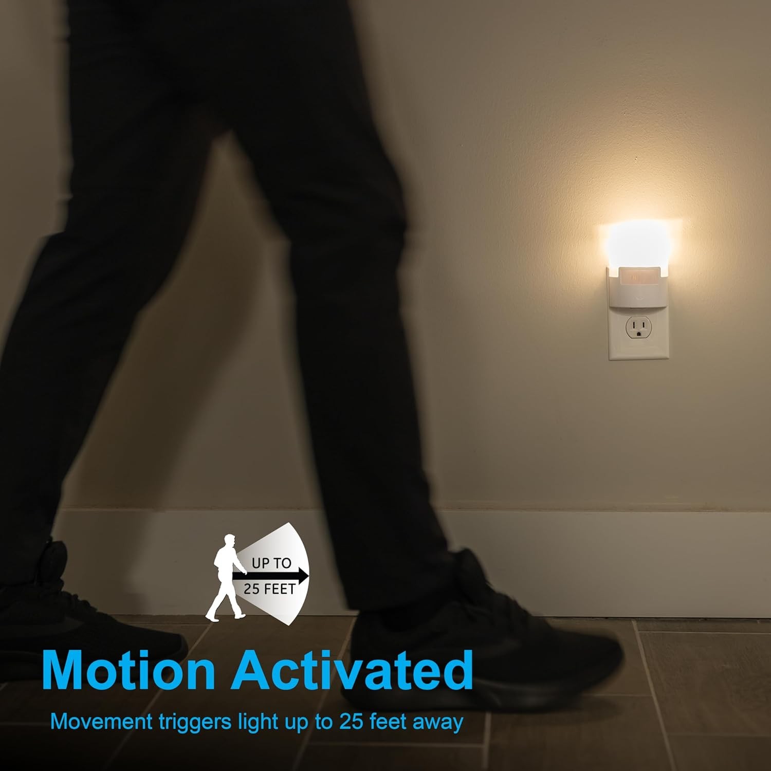 GE LED Motion Sensor Night Light, Plug into wall, 40 Lumens, Soft White, UL-Cert