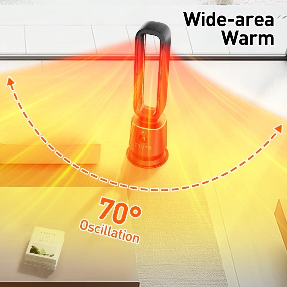 ASZ Tower Space Heater Bladeless with Thermostat- Oscillating Digital