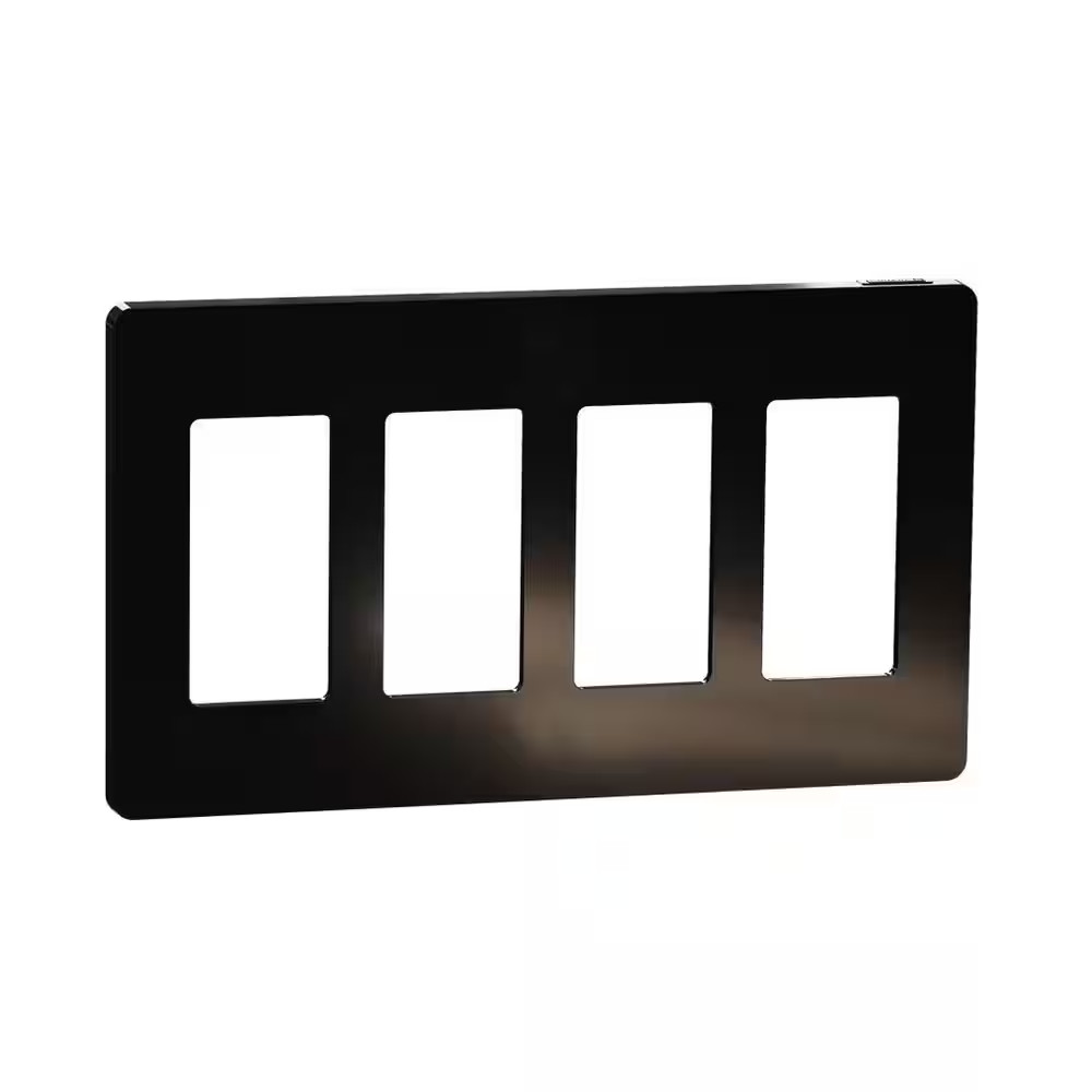X Series 4-Gang Standard Size Screwless Rocker Light Switch Wall Plate Cover Pla