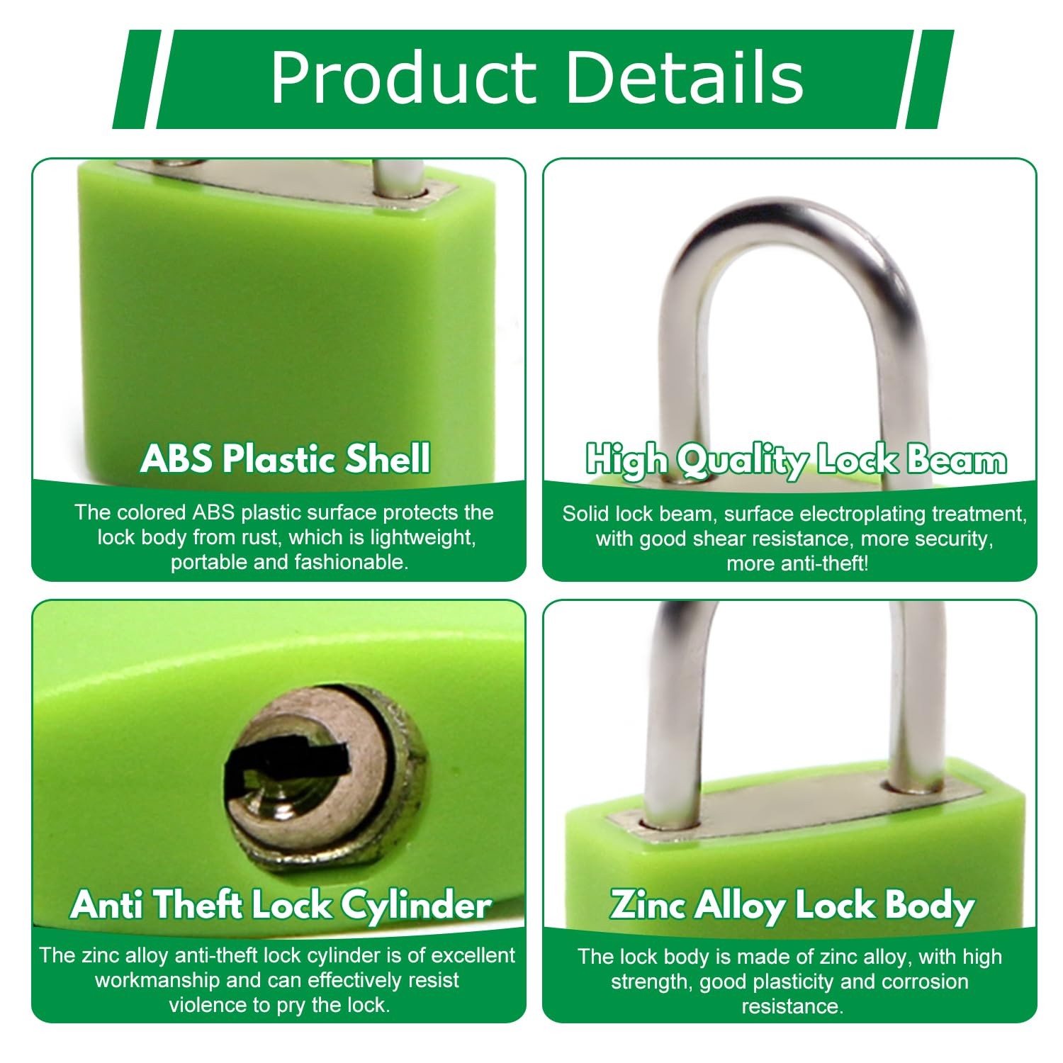 6 Pcs Small Padlock Suitcase Locks with Keys for Office School Locker Backpacks