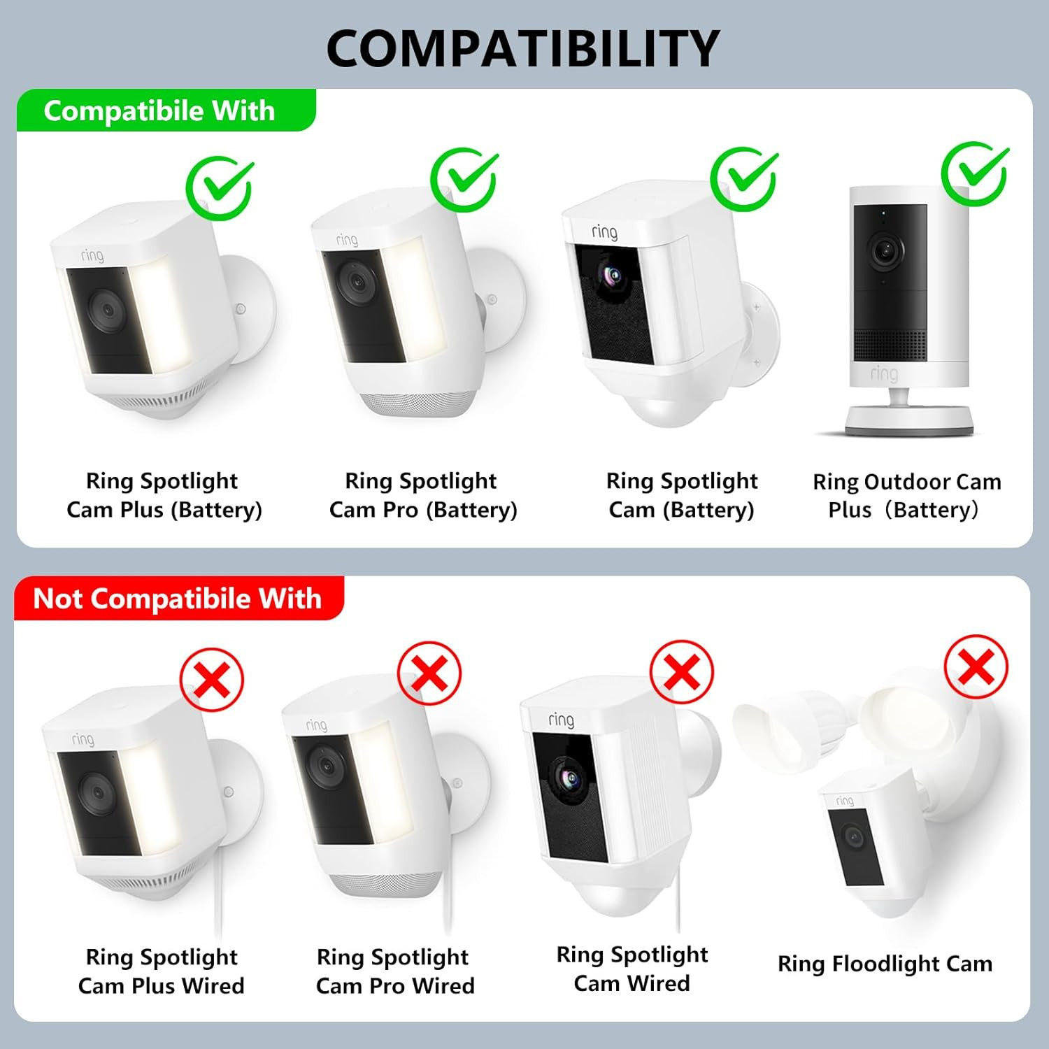2Pack Adjustable Mounting Bracket for Spotlight Cam Plus/Pro (Battery) and Stick