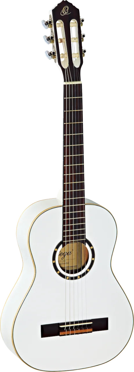 Ortega Guitars R121-1/2WH Family Series 1/2 Body Size Nylon 6-String Guitar w...