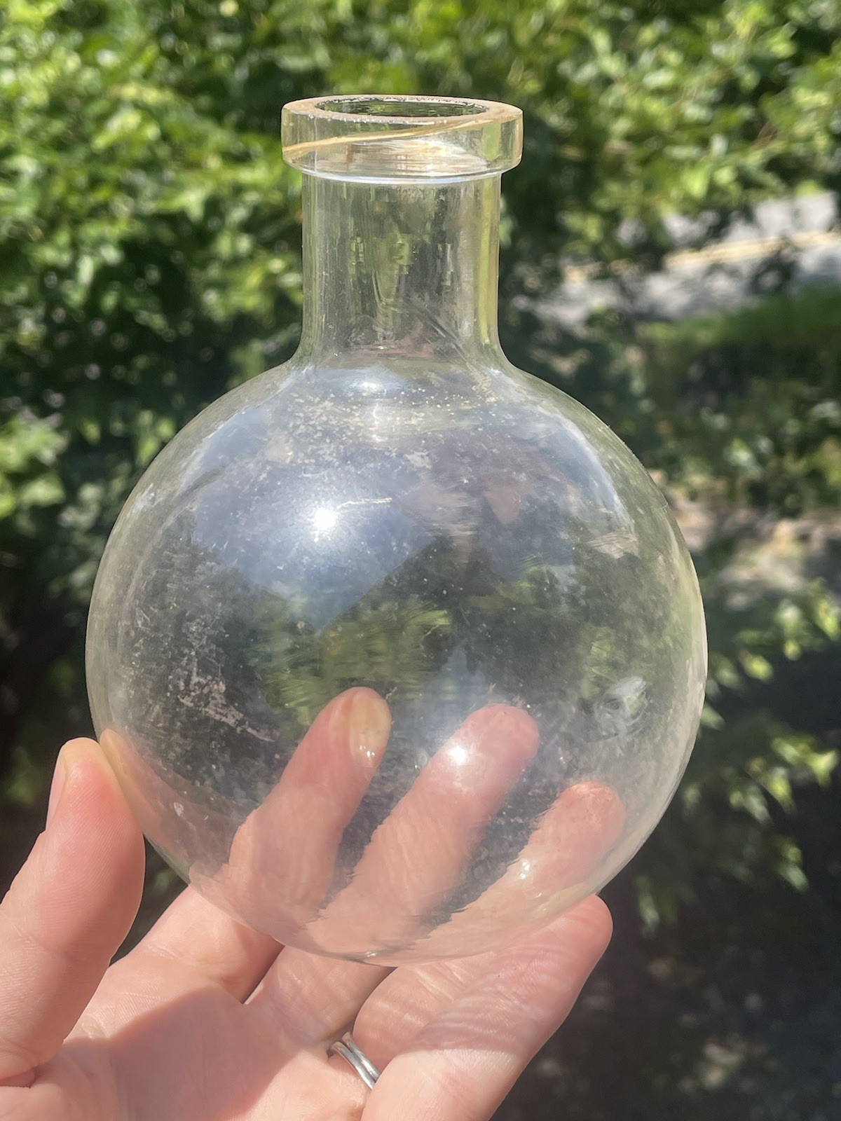 20th C Corning Pyrex Round Bottom Potion Beaker Laboratory Bottle Science 500 Ml