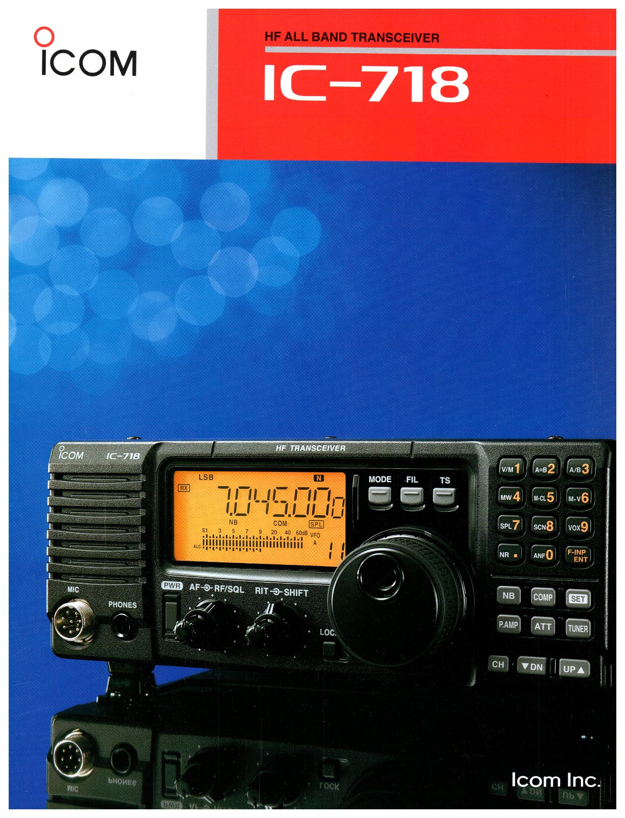 Icom IC-718 HF All Band Transceiver Amateur Ham Radio Base Station Brochure