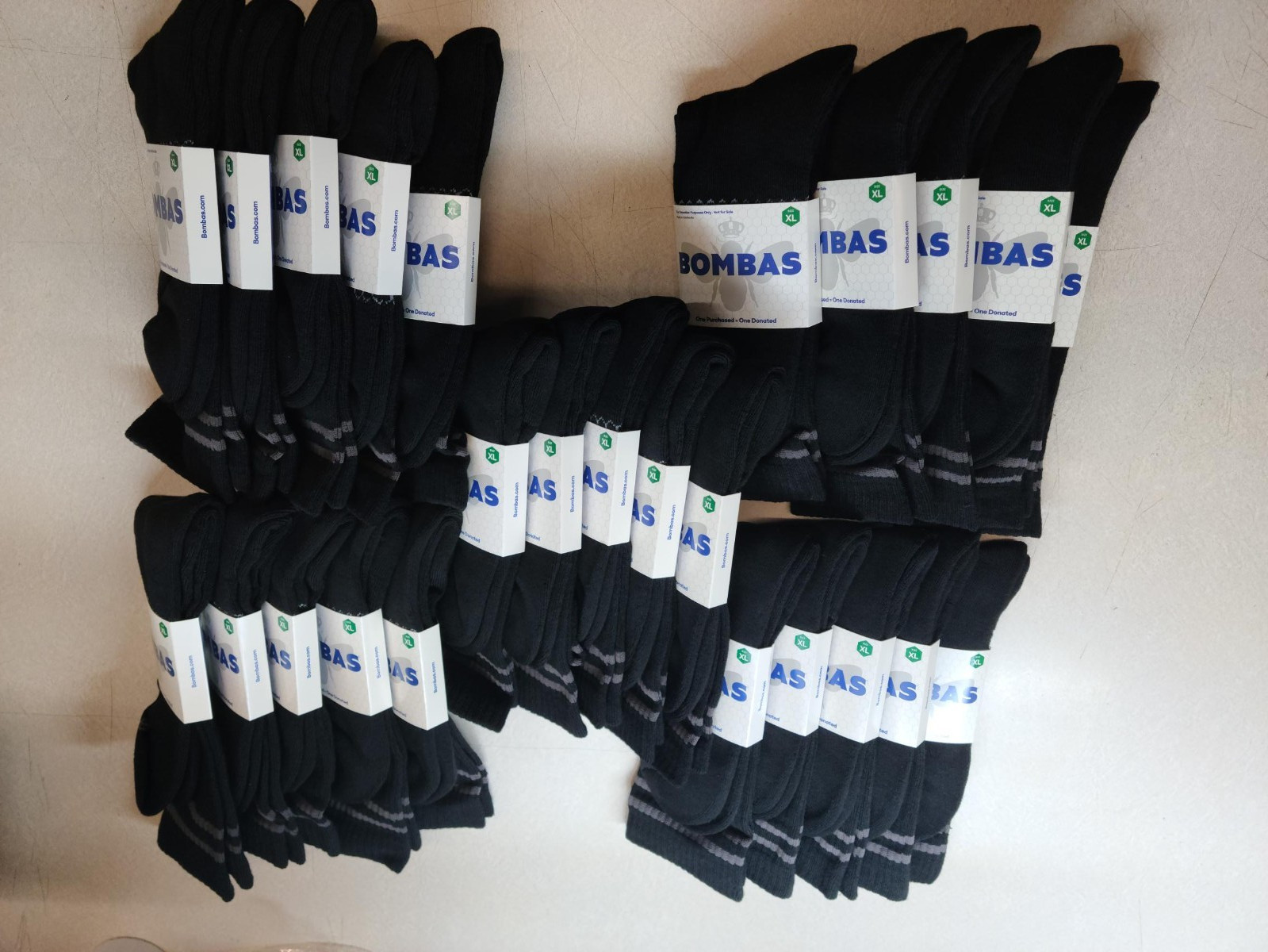 Bombas adult Black Socks Size xl Calf Socks 25 Pairs NEW