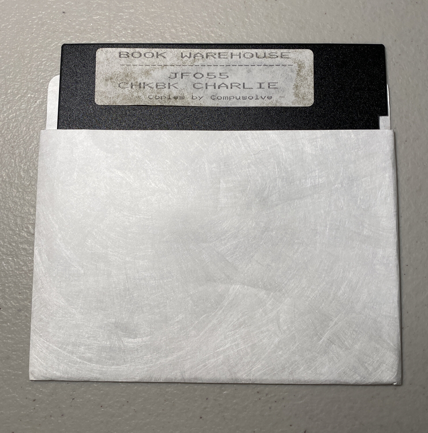 CHARLIE 5.25” IBM Tandy Software Book Warehouse JF055 CHKBK