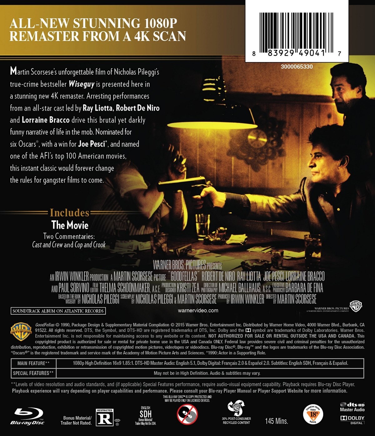 Goodfellas Blu-ray Robert De Niro NEW