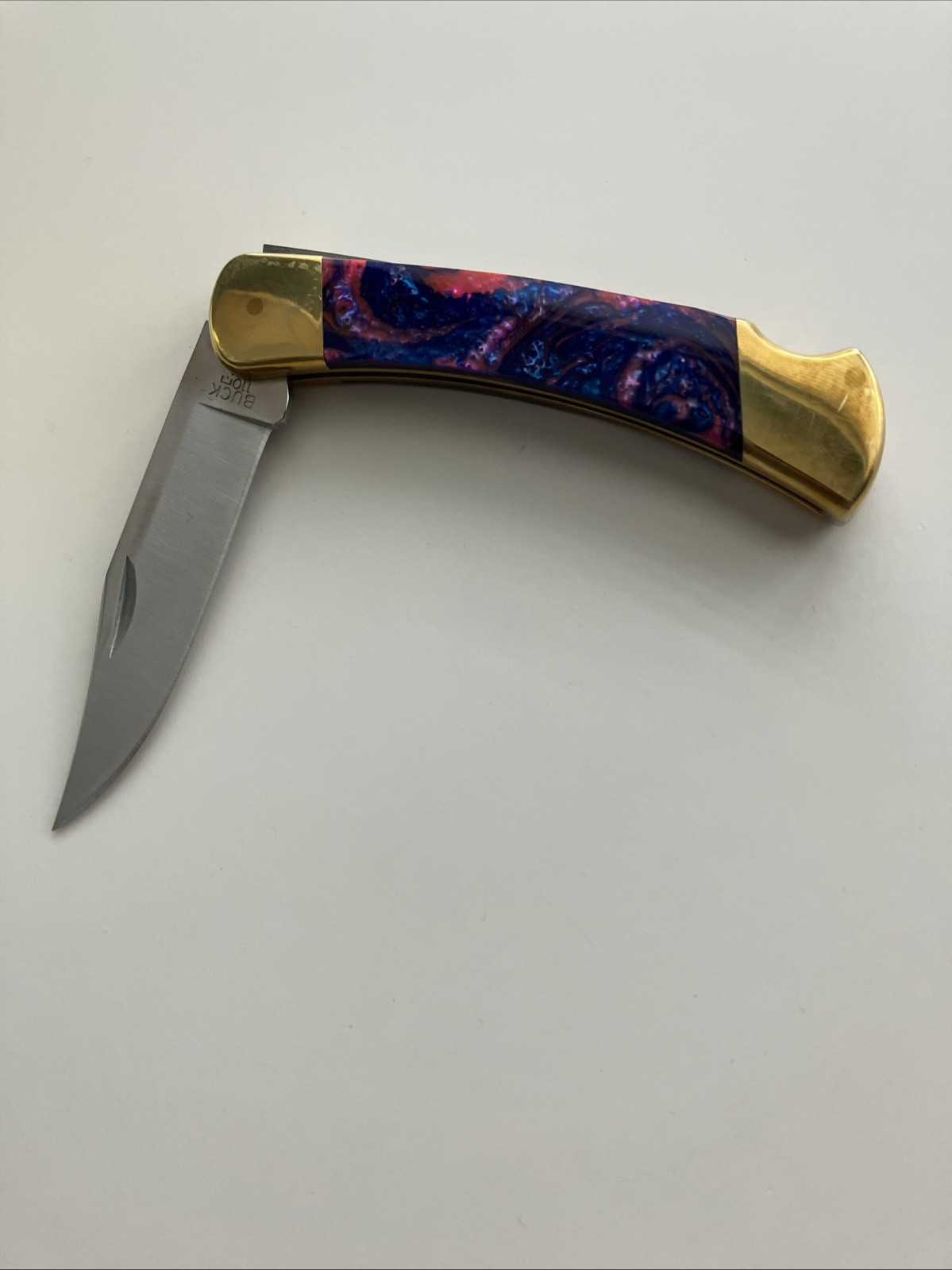 2017 Buck 110 Michael Prater Customized New Bubble Gum Knife Corelon #