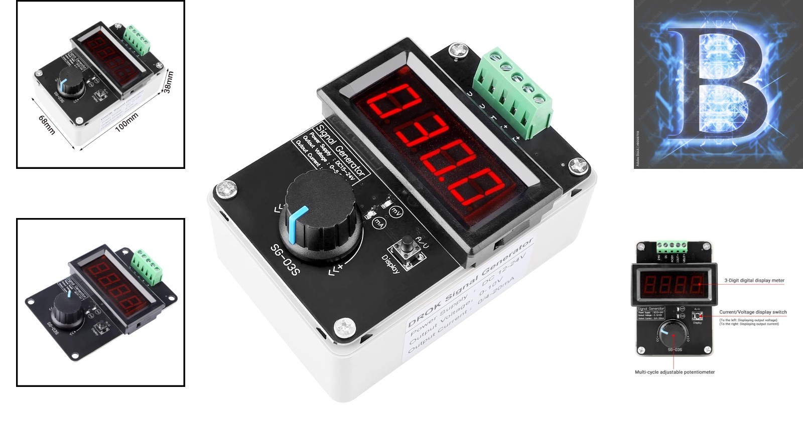 Dual Output Current & Voltage Signal Generator - Perfect for PLC & LED Testing