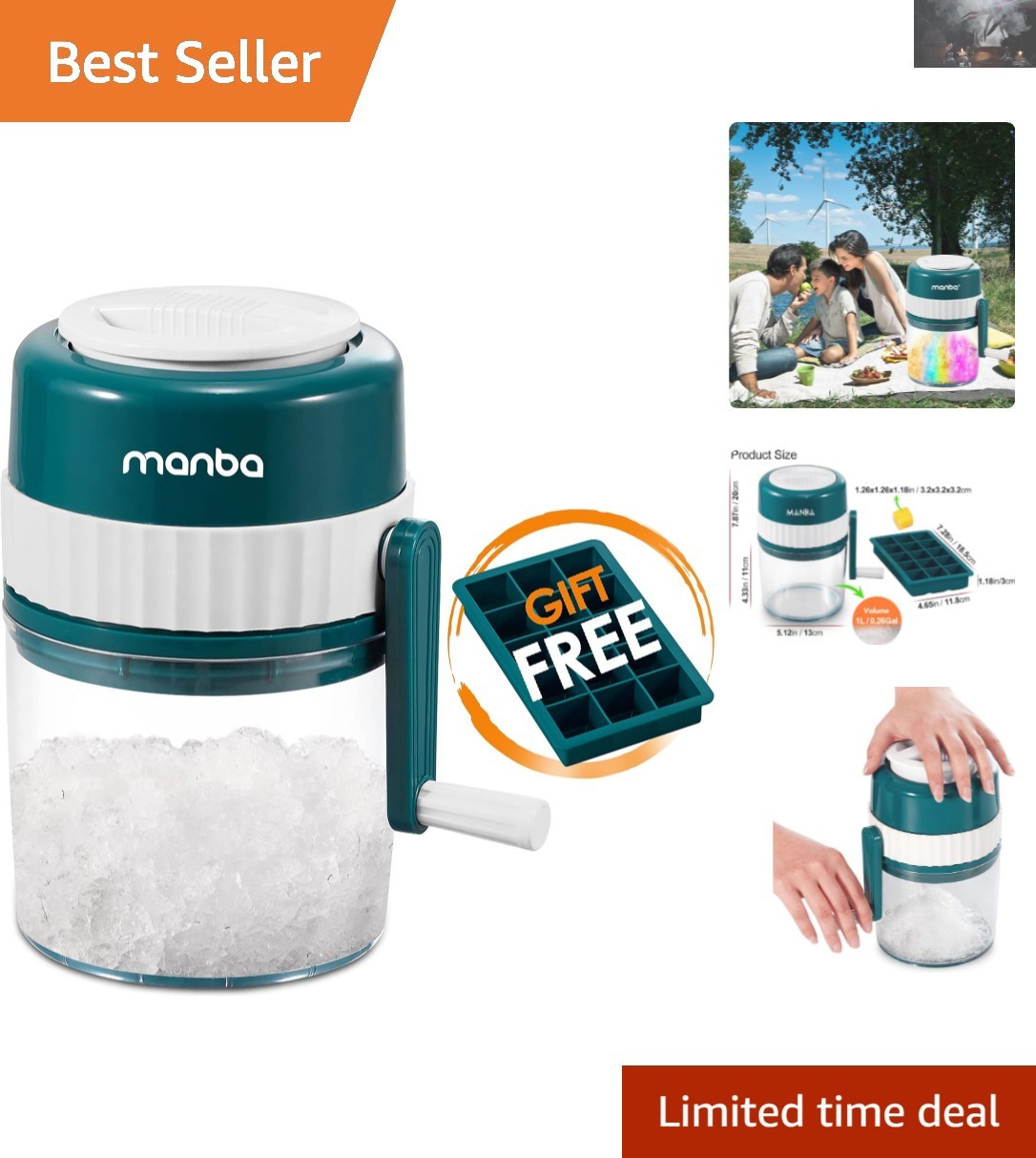 Durable Ice Shaving Machine with Stainless Steel Blades – Perfect for Parties