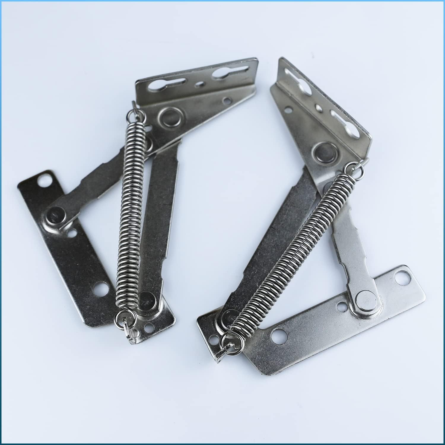 80 Degree Bench Seat Hinge - 1 Pair Steel Cabinet Door Hinge for Toy Box Chest,