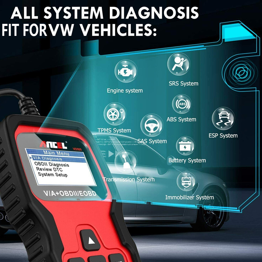 Automotive Code Reader OBD2 Scanner Fit For VW Audi Skoda Seat Full System Check