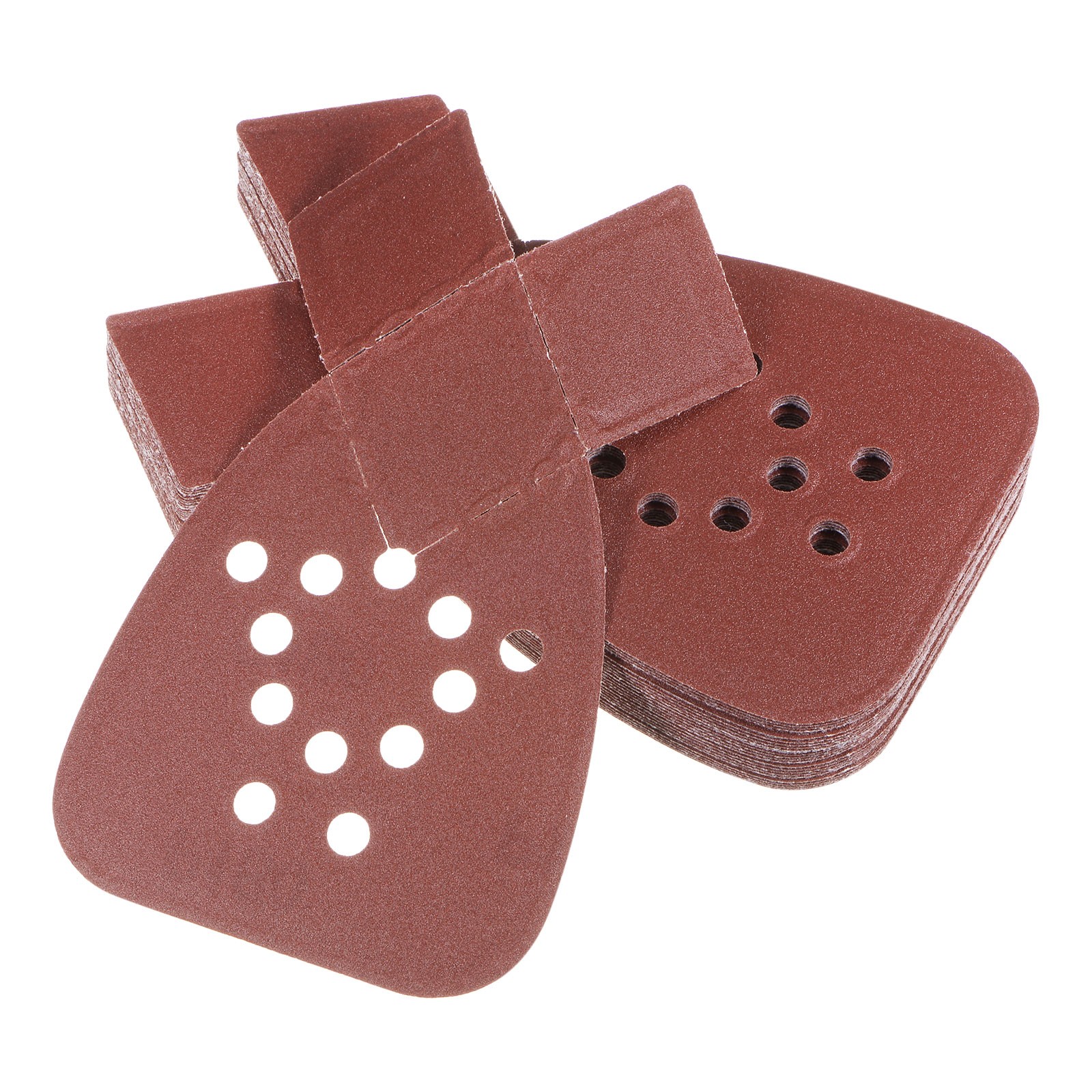 24pcs 180 Grit 12 Hole Hook Loop Sandpaper Triangular Sanding Pad with Extra Tip