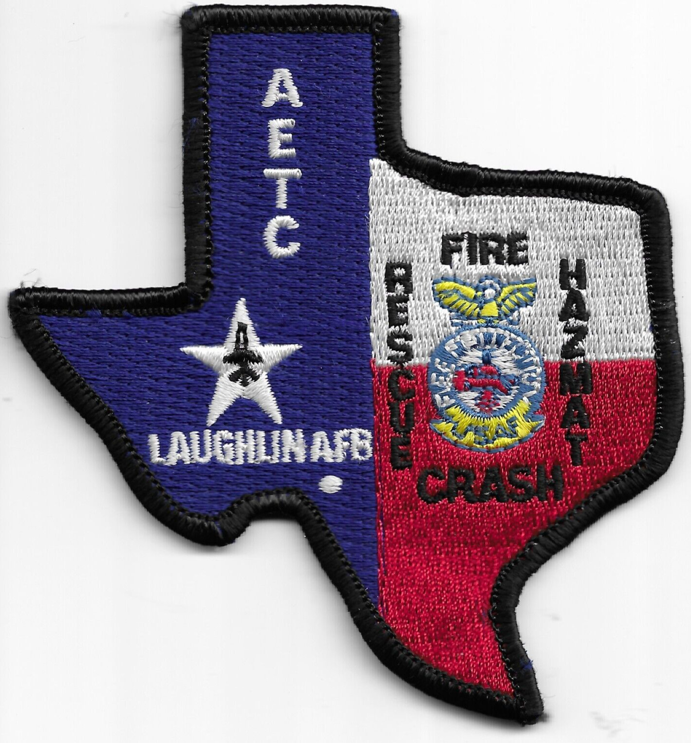 Laughlin A.F.B. C.F.R. - HAZMAT "AETC", Del Rio, Texas (3.5" x 3.75") fire patch