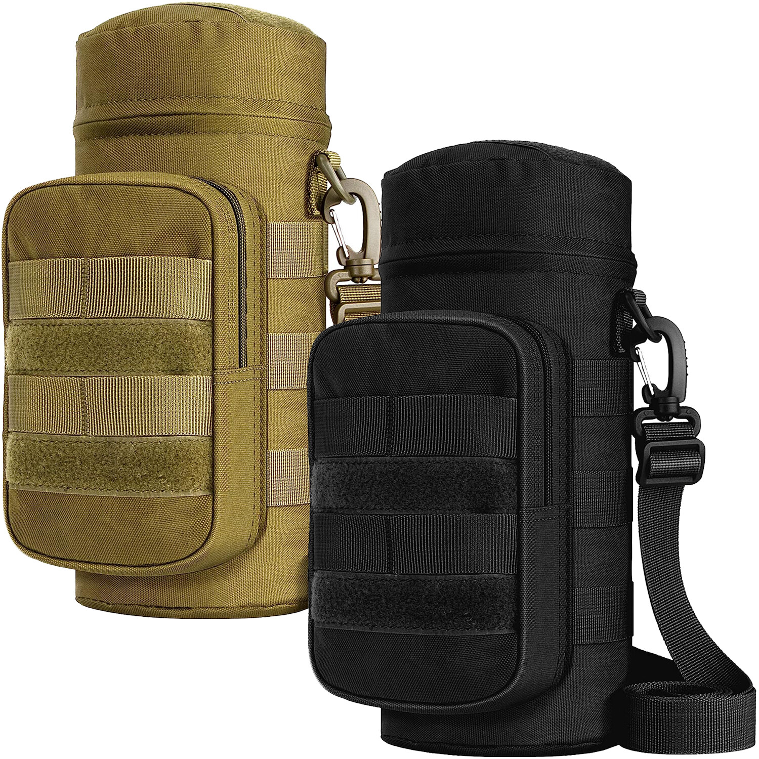 Outdoor Tactical Molle Water Bottle Bag with Shoulder Strap Holder Kettle Pouch