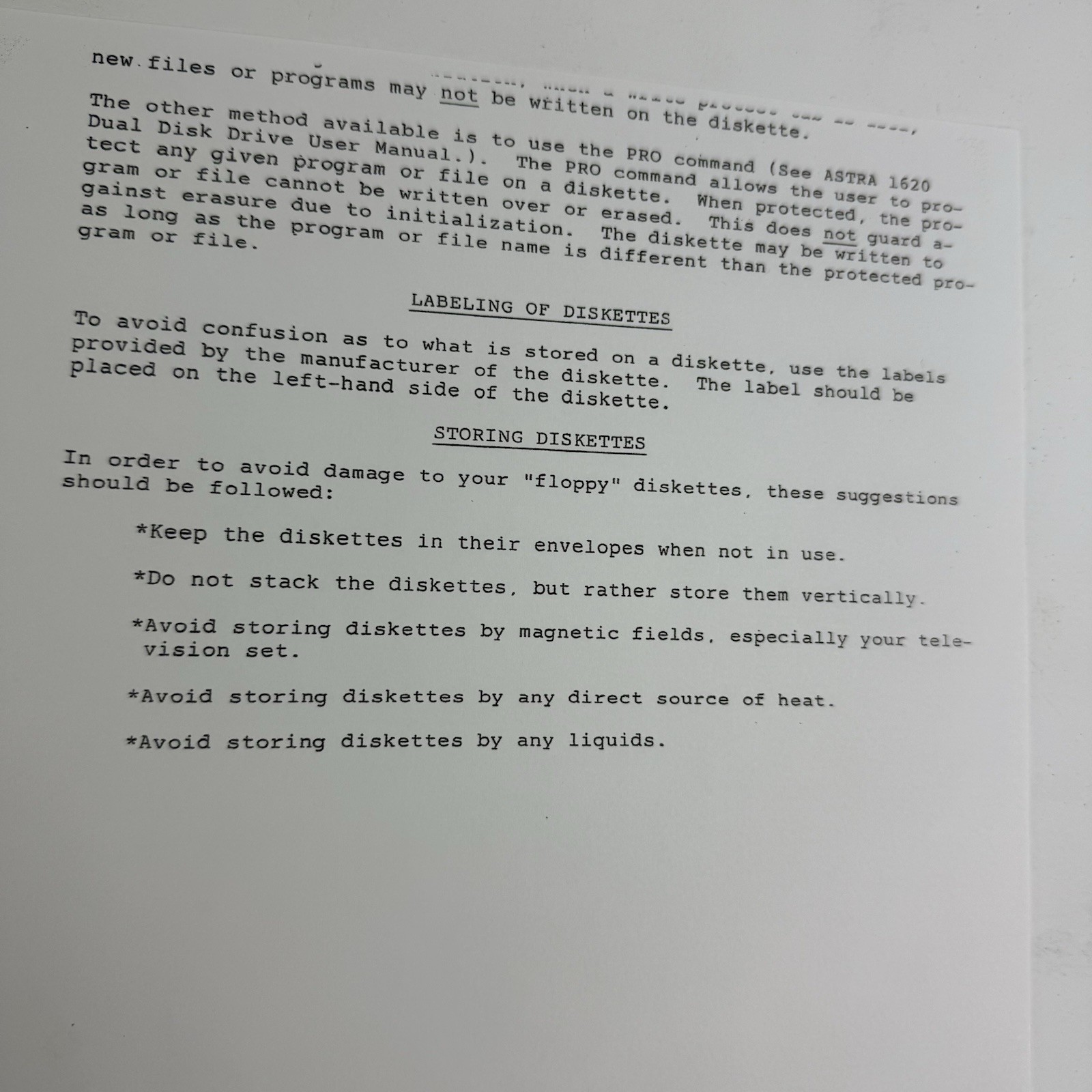 Astra 1620 Dual Disk Drive User Manual Instructions Getting Started Vintage