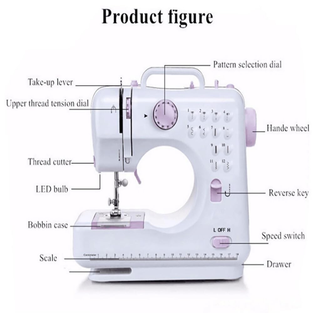 Mini Sewing Machine, Portable Sewing Machine for Beginners with 12 Built-In S...