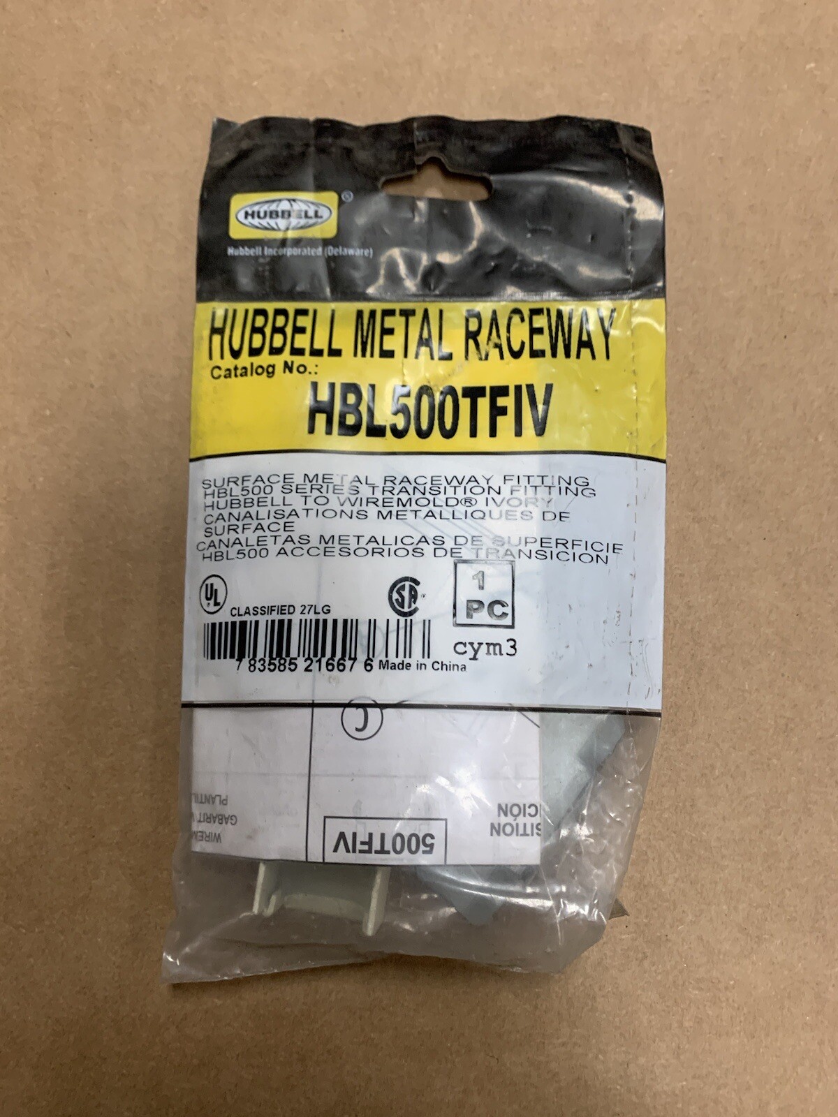 HUBBELL 500TFIV METAL RACEWAY HBL500TFIV