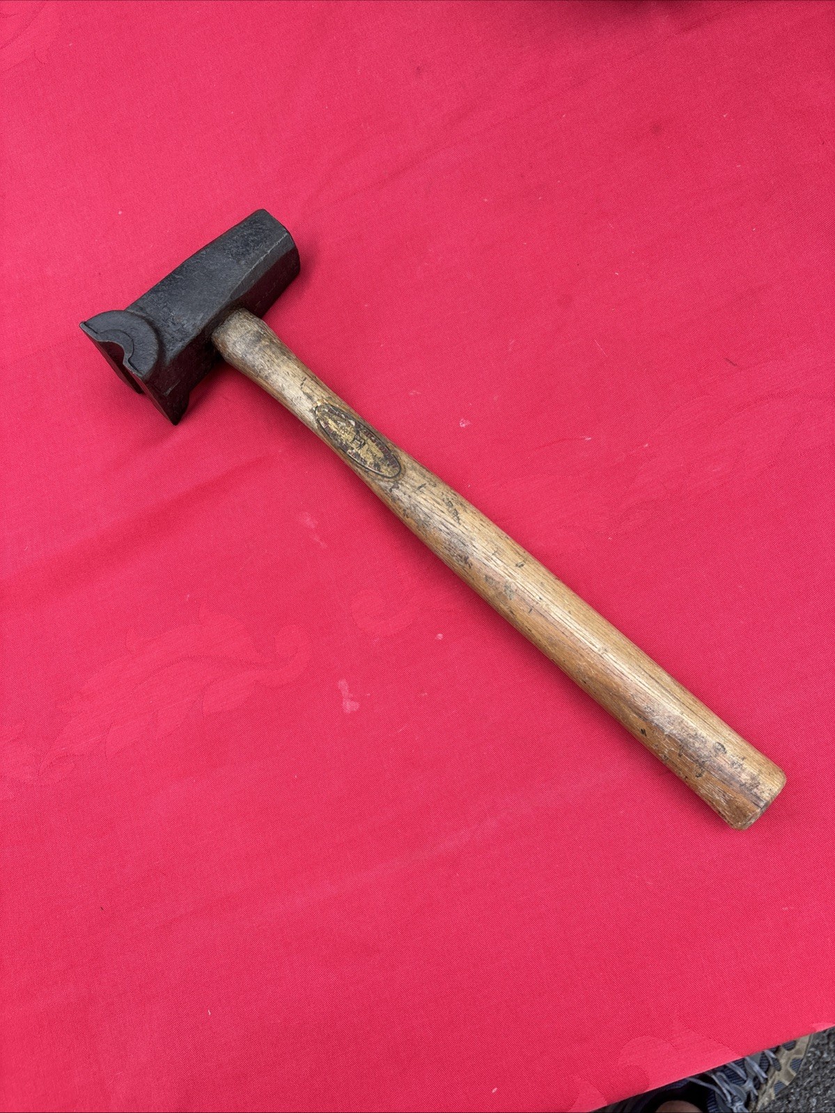 HELLER -  5/8" - BLACKSMITH TOP SWAGE HAMMER - ALL ORIGINAL WITH HANDLE -