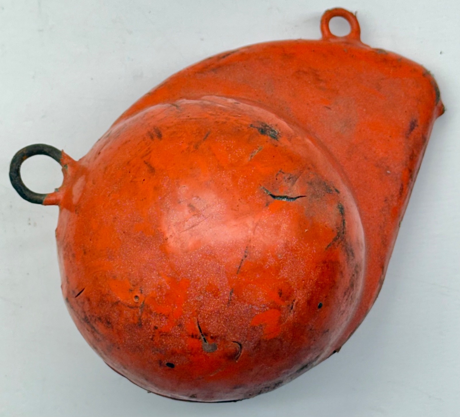 Vintage Coated Finned Canon Ball Weight Downrigger 9.14lbs Orange Fishing READ