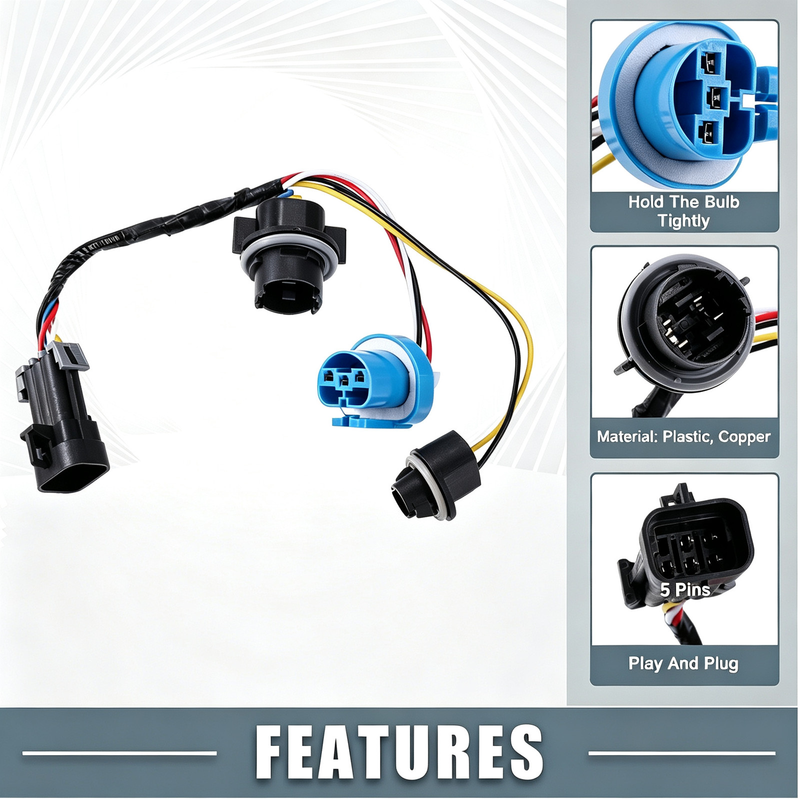 Side Headlight Socket Adapter 22740620 for Chevy Cobalt 2005 2006 2007 2008 2009