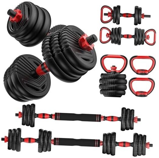 Adjustable Dumbbells, 20/30/45/70/90lbs Free Weight Set with 45LB(22.5LB Pair)