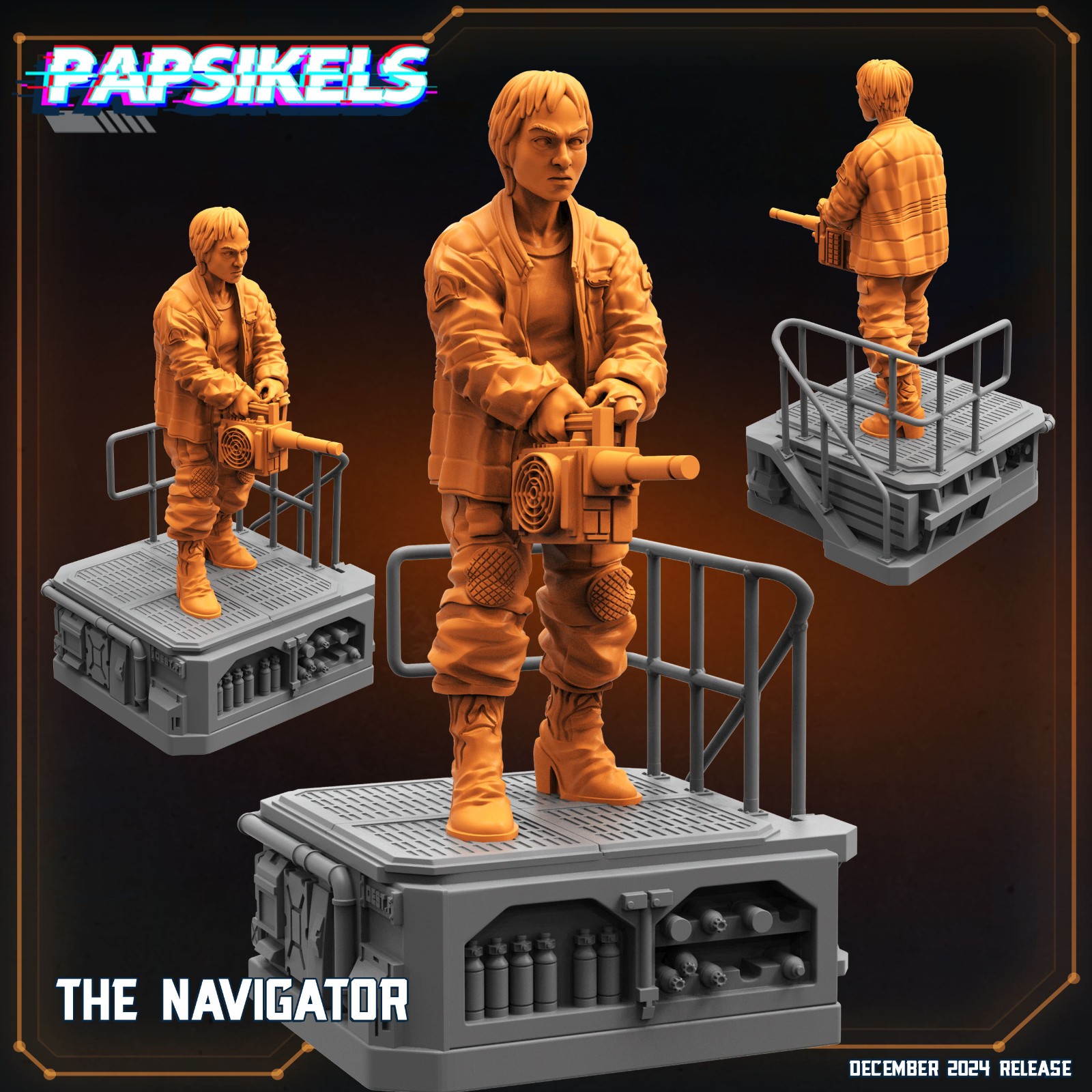 The Navigator Sci-Fi Diorama Mini 32mm Terrain Figure Papsikels