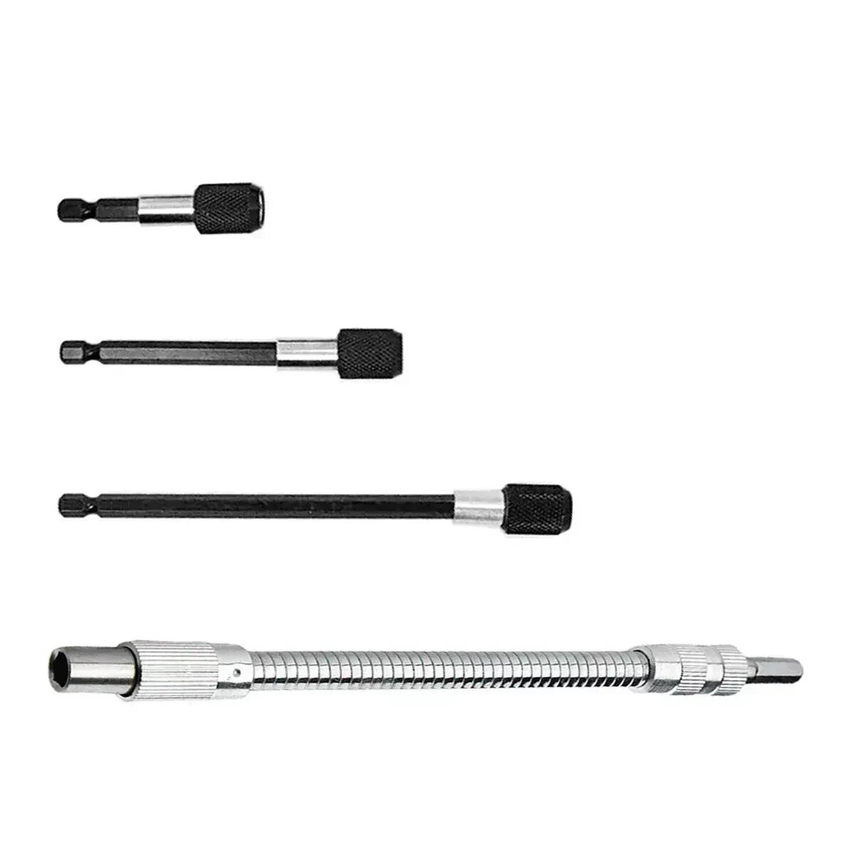 4PC Extension Screwdriver Drill Bit Flexible Shaft Holder Impact Driver Tool Set