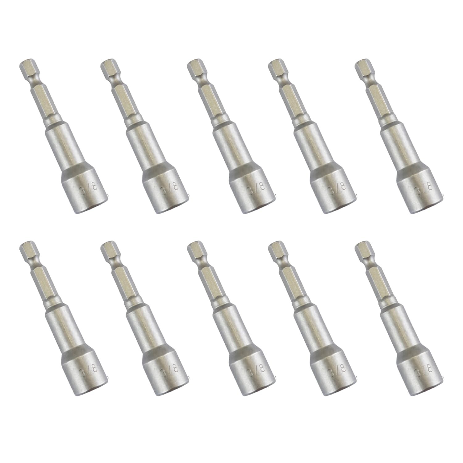 10 Pcs 3/8 Inch Quick Change Power Nut Driver Bit, Hex Magnetic Power Hex Nut...