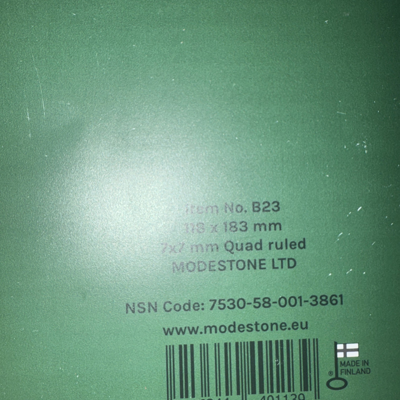 Modestone Flexible Waterproof Notebook - Green (118mmx183mm)