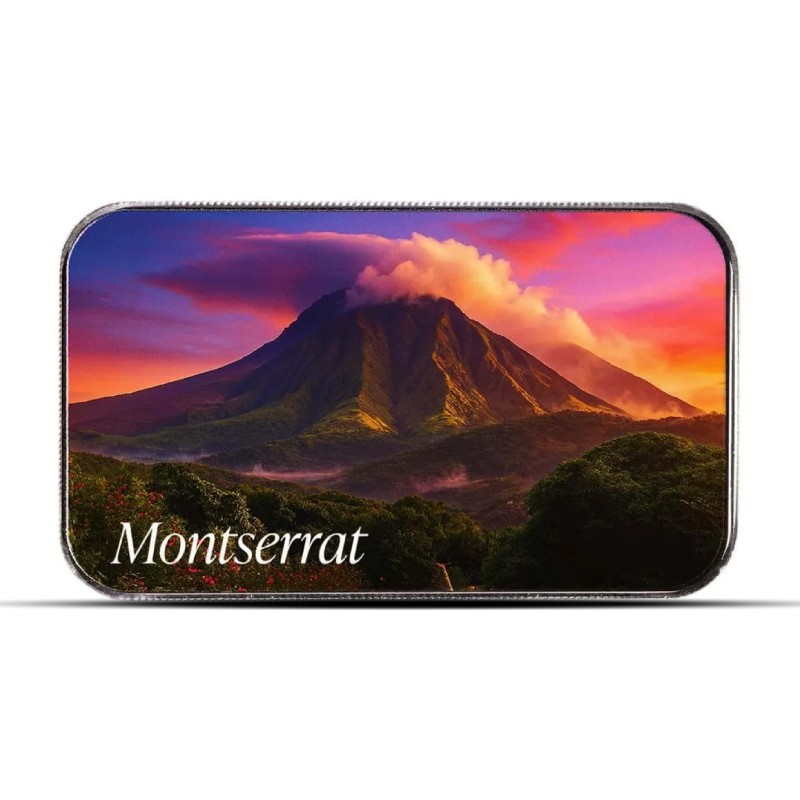 2025 1 oz EC8 Montserrat Volcano Silver Bar (Colored)