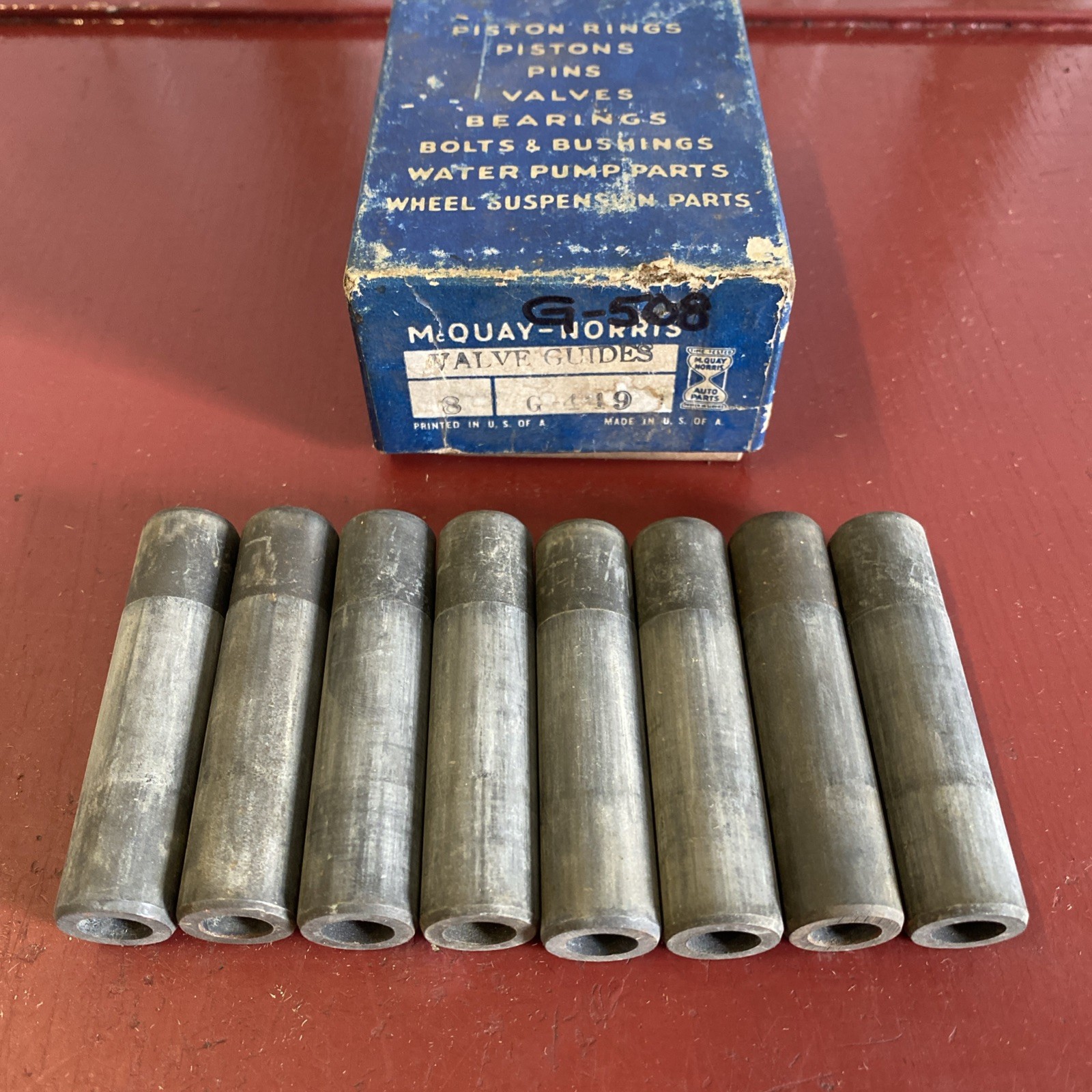 1940 41 42 46 47 48 49 1950 CHRYSLER SET (8) VALVE GUIDES INTAKE G-449 NORS