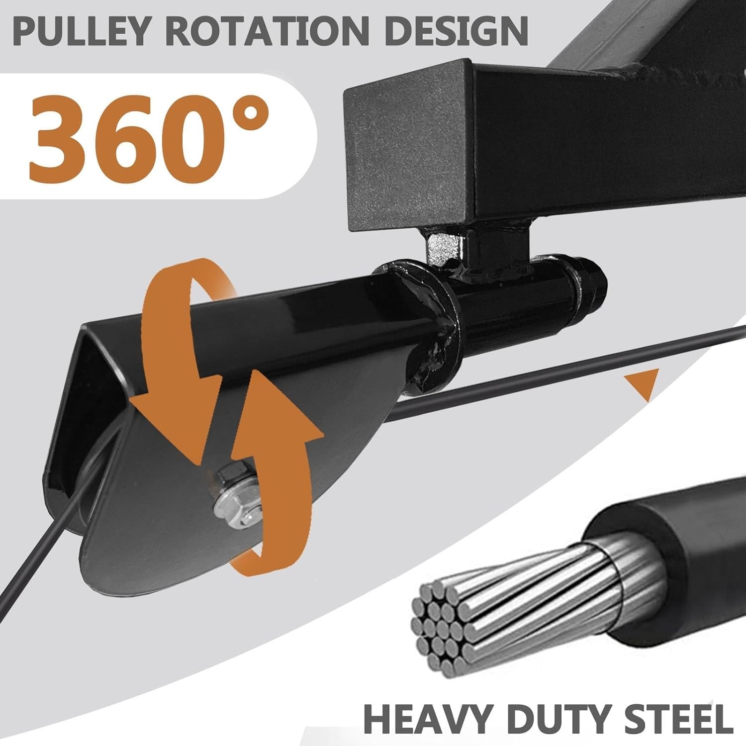 36.9" Oversized Wall Mounted Pulley System Gym LAT Pull Down Cable Attachments