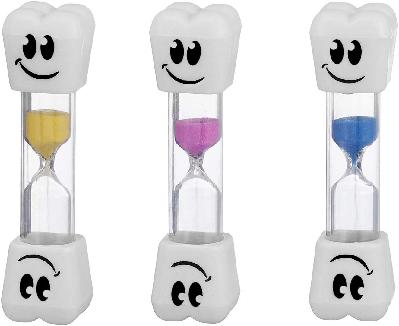 Smile Tooth 2-Minute Sand Timer 2 Pack - Fun Toothbrush Timer for Kids