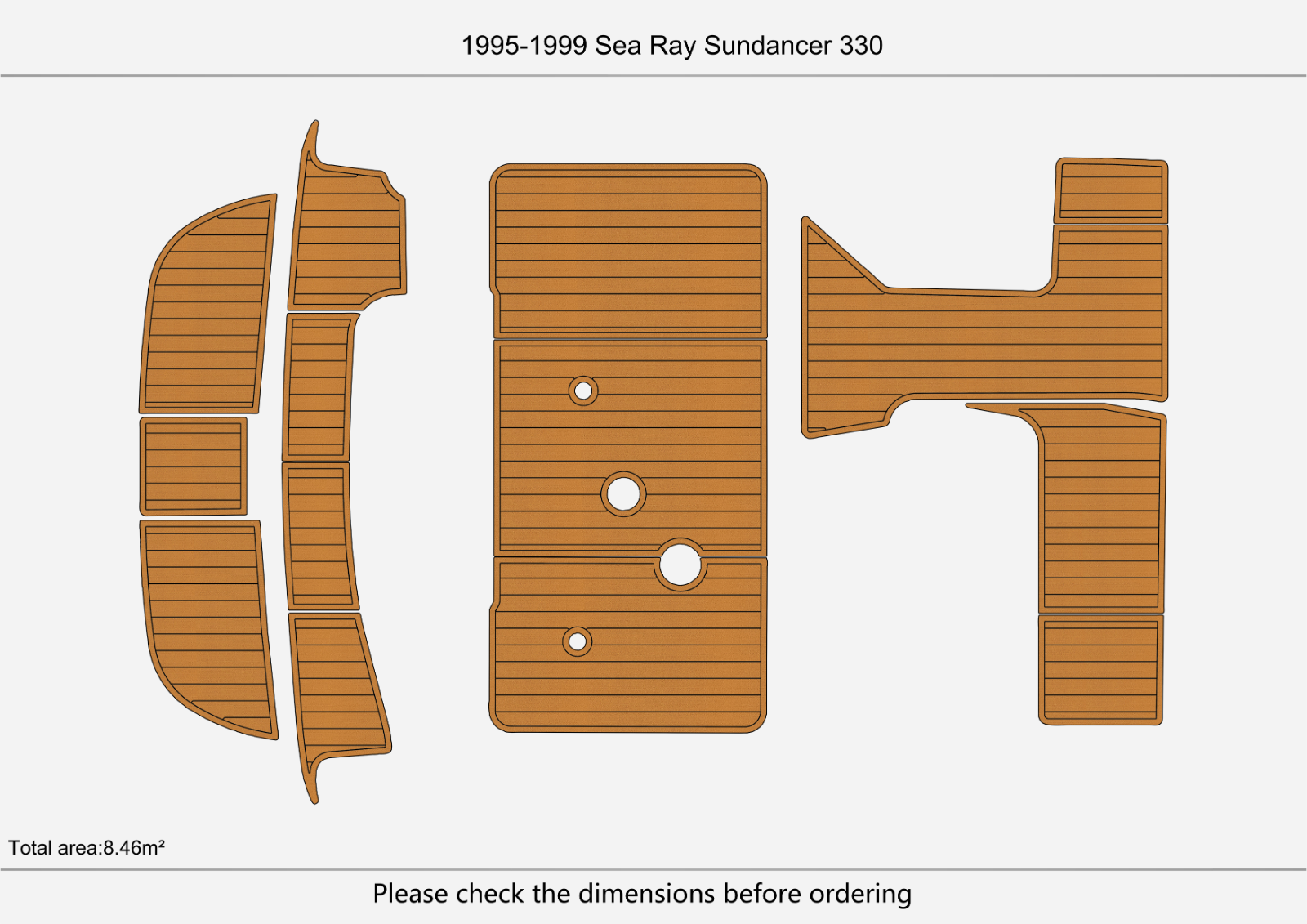 1995-1999 Sea Ray 330 sundancer Cockpit Swim platform 1/4"6mm EVA foam mat floor