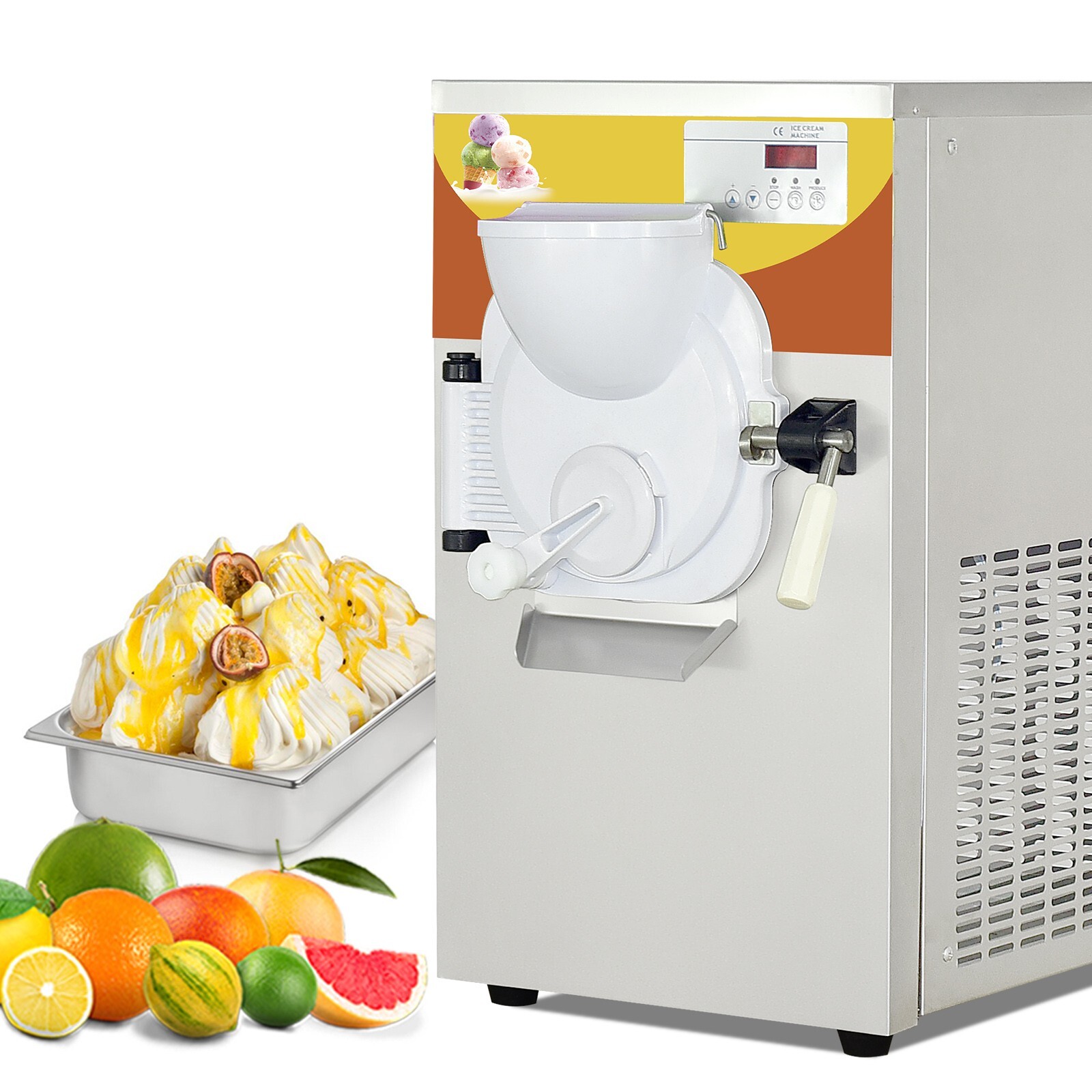 Kolice Commercial Gelato Hard Ice Cream Machine, Italian Water Ice Maker 8-11