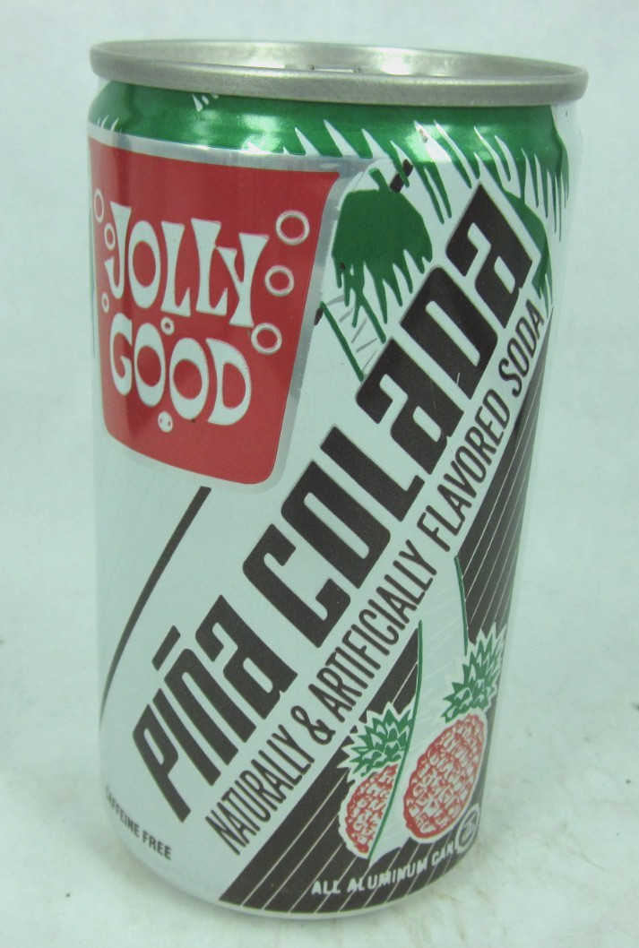 vintage JOLLY GOOD PINA COLADA soda pop can stay tab pineapple coconut CLEAN!
