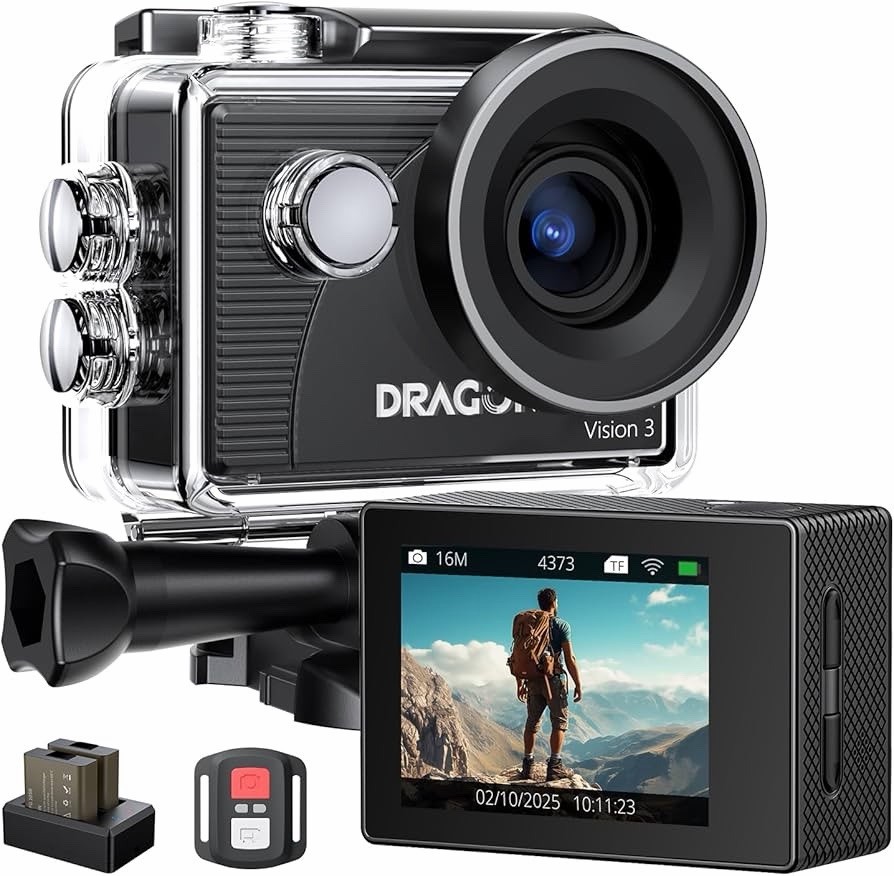 Dragon Touch Action Camera 4K 20MP 30FPS 100FT Waterproof Underwater Camera...