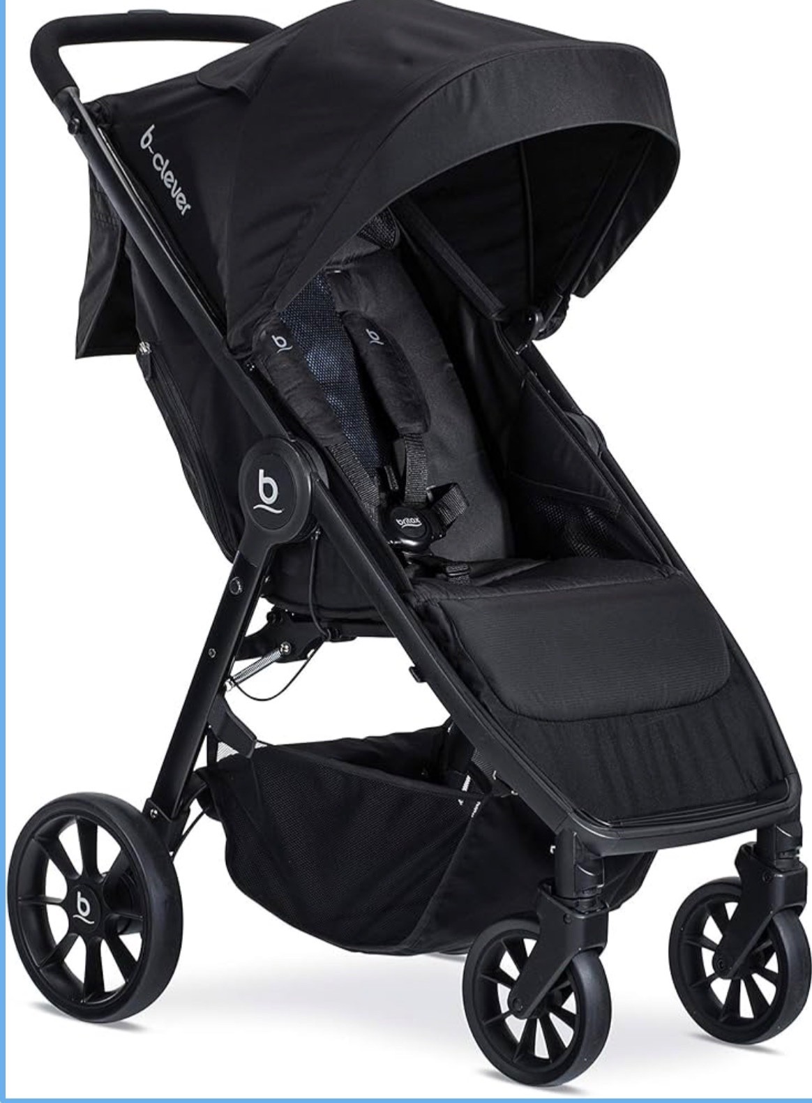 Britax B-Clever Compact Stroller, Cool Flow Teal - One Hand Fold, Ventilated Sea