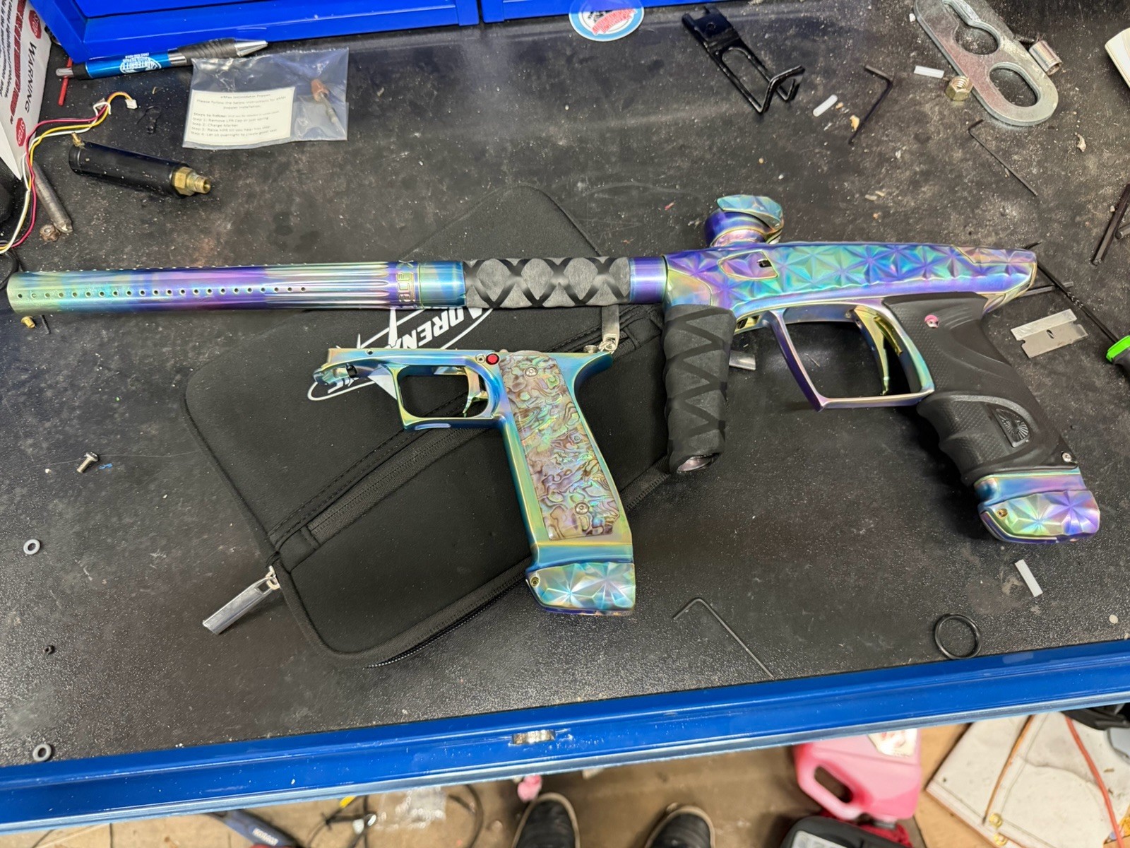 Used Adrenaline TM40 Paintball Marker w/ Mech Frame + Case And Accessories