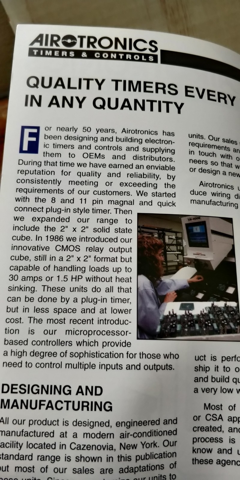 AIROTRONICS TIMERS CONTROLS catalog C5