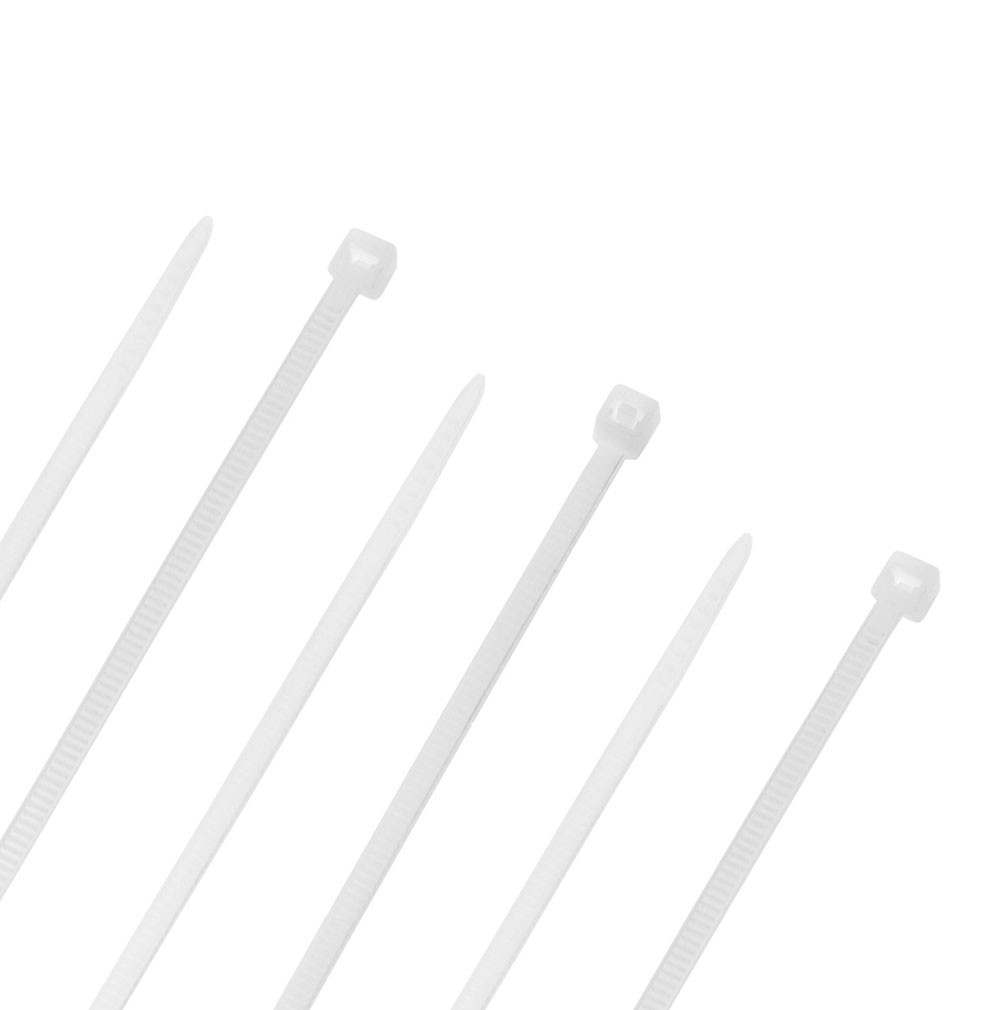 NavePoint 4 Inch Nylon White Cable Ties 18 Lbs  100 Pack
