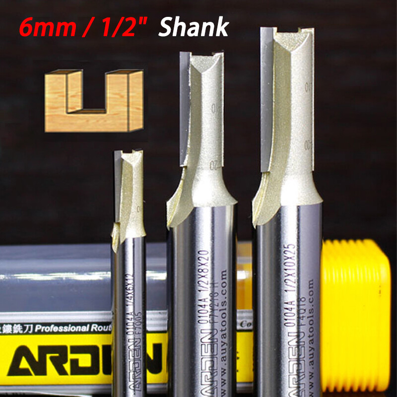 1/2" Shank Straight Router Bit Cutter Wood Milling Cutting CNC Flush Trim Bit