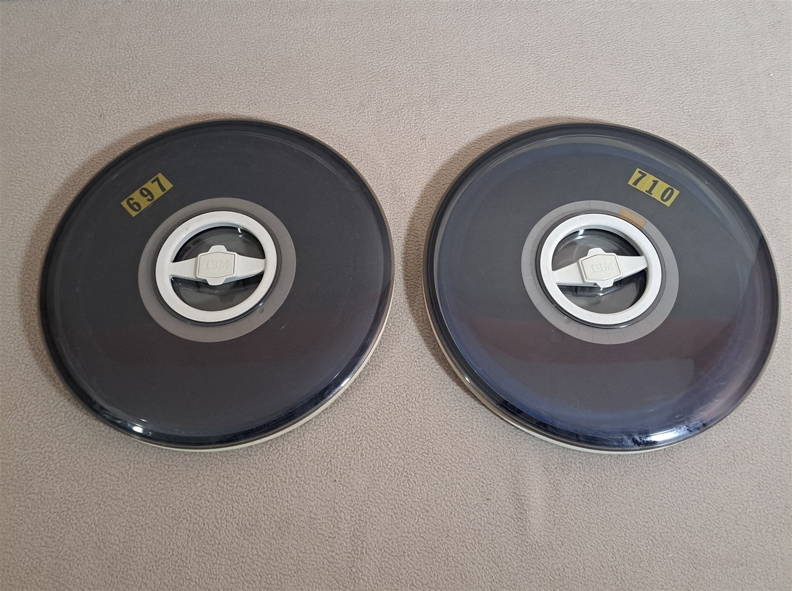 2 IBM 9-Track 10.5" Computer Data Magnetic Tape Reels [w/ Cases] i