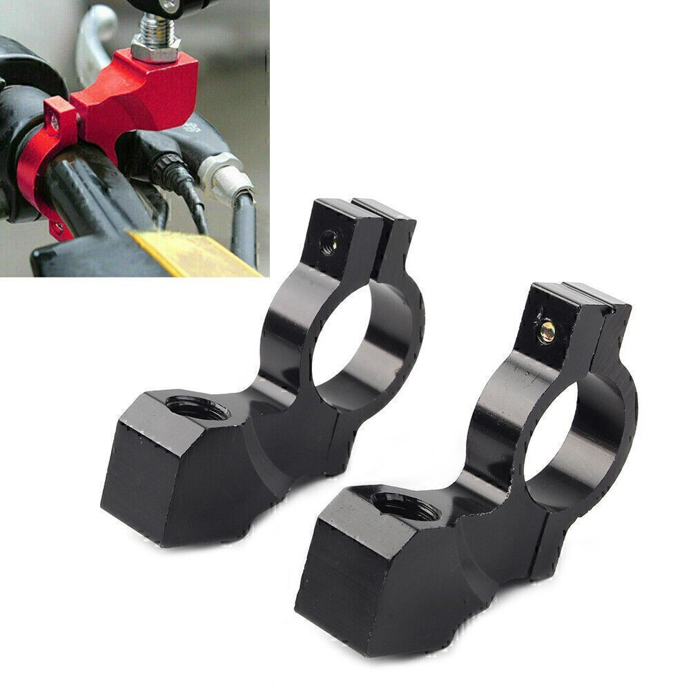 7/8'' Motorcycle Bike Handlebar Rearview Mirror Mount Bracket Clamp Black